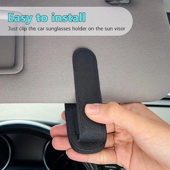 🤯5/$20🤯 Double Sunglasses Holder For Car Visor Clip Magnetic Leather NWT - Picture 4 of 6